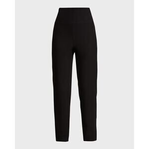 Eileen Fisher High-Waist Stretch Crepe Slim Ankle Black Pants Size 2XS